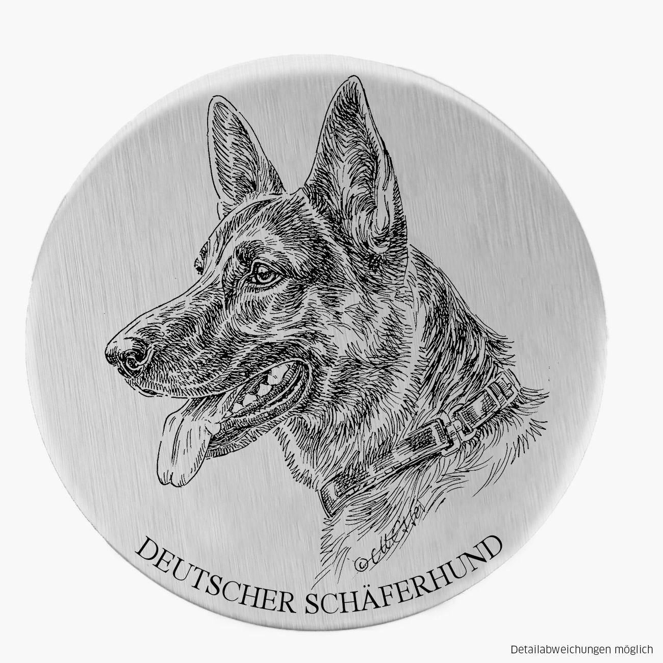 Alu-Plakette Dt. Schäferhund links