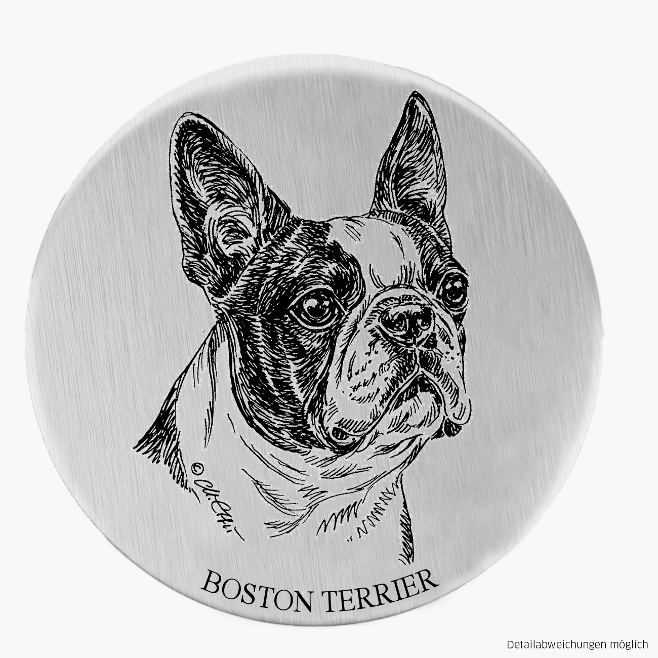 Alu-Plakette Boston Terrier