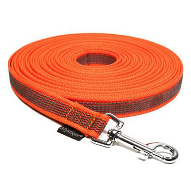 Gummierte Nylonleine breit orange 10m ohne HS