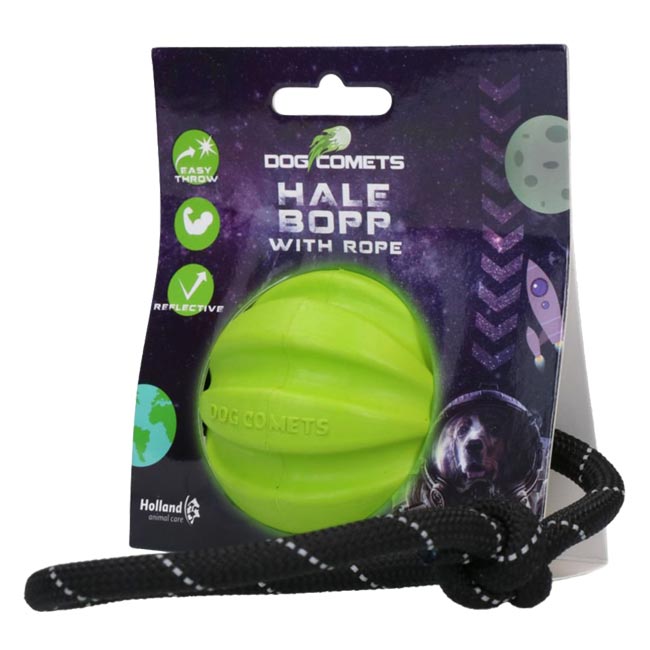 Dog Comets Ball Hale-Bopp Grün mit Seil