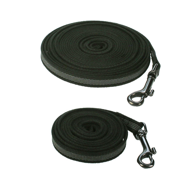 Gummierte Leine schwarz schmal INOX