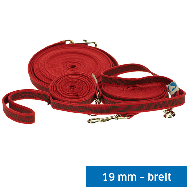 Gummierte Nylonleine breit ROT  2m mit HS