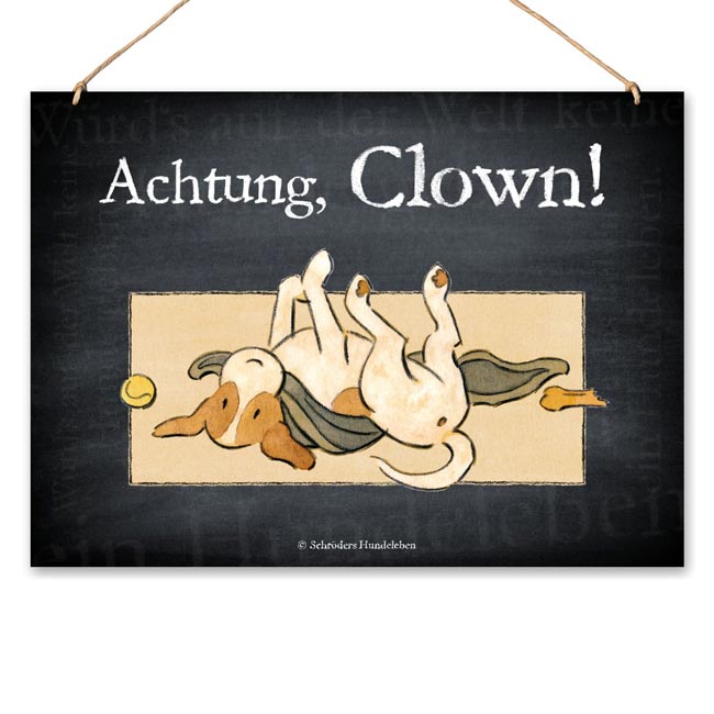 Dekoschild: Achtung, Clown!