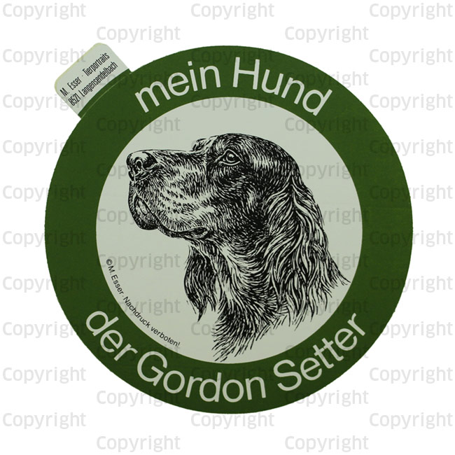Aufkleber rund Gordon Setter